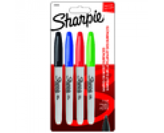 4 Marqueurs – SHARPIE – Pointe fine – Assortis
