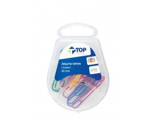 15 attache-lettres de couleur – TOP OFFICE – 50 mm