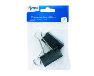 Lot 2 pinces double clips – TOP OFFICE – 50 mm