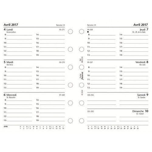 Recharge pocket – FILOFAX – 1 semaine sur 2 pages