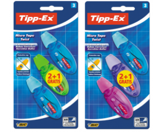 Lot de 3 correcteurs micro tape twist – TIPP EX – 5mm x 8 m