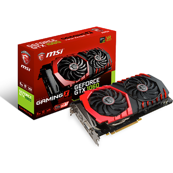 MSI GeForce GTX 1060 Gaming X – 6 Go GeForce GTX 1060, 1594 MHz, PCI-Express 16x, 6 Go, 8100 MHz