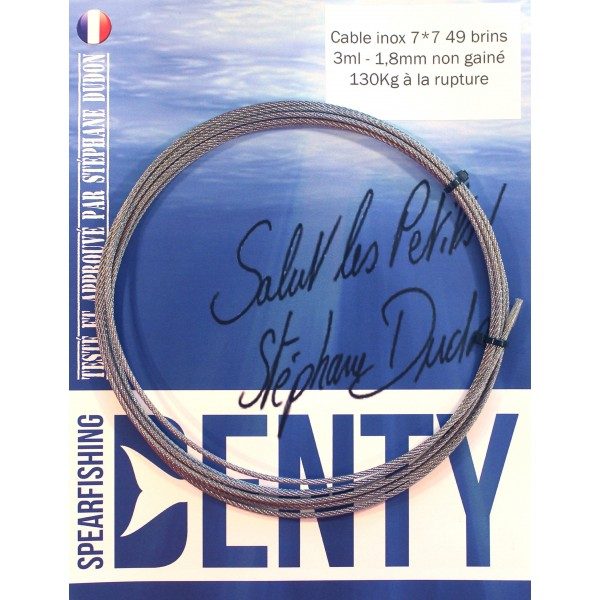 Câble inox Denty spearfishing 7*7 – 1.8 mm non gainé