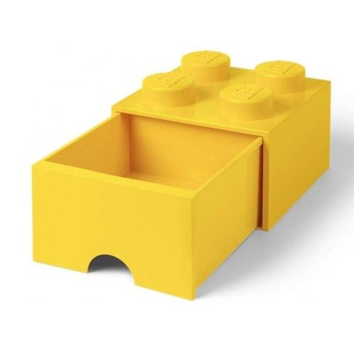 Brique de rangement Lego empilable avec 4 plots – Jaune