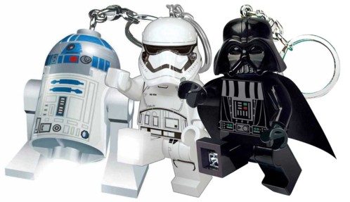 Pack porte-clés avec Lampe LED Lego Star Wars – Stormtrooper / Dark Vador / R2D2