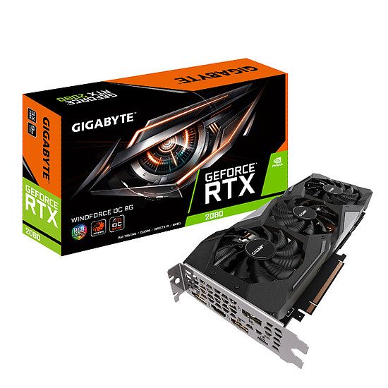 Gigabyte GeForce RTX 2080 WindForce OC – 8 Go GeForce RTX 2080, 8 Go