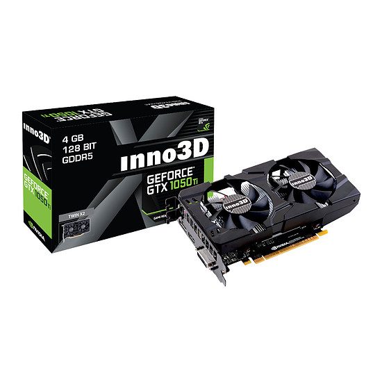 Inno3D GeForce GTX 1050 Ti Twin X2 – 4 Go GeForce GTX 1050 Ti, 1290 MHz, PCI-Express 16x, 4 Go, 7000 MHz