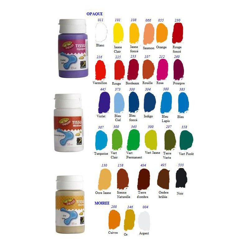 Peinture tissu Loisirs & Deco – Opaque 55ml – Dalbe