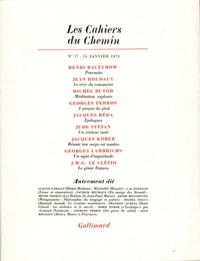 LES CAHIERS DU CHEMIN 17 (15 JANVIER 1973)