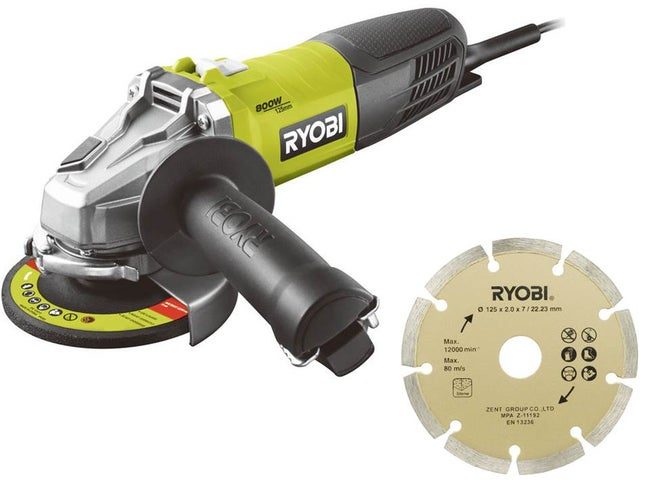 Meuleuse 125mm RYOBI RAG800-125SD1, 800W