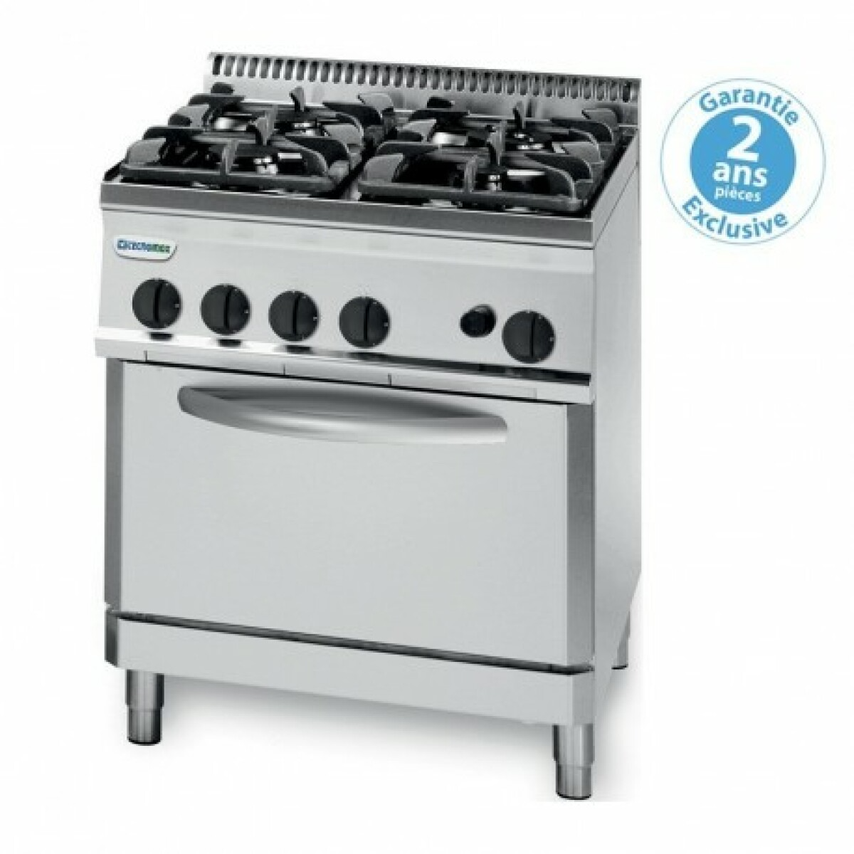 Fourneau dessus gaz sur four gaz statique – 4 feux – gamme 700 – modules 350 – Tecnoinox