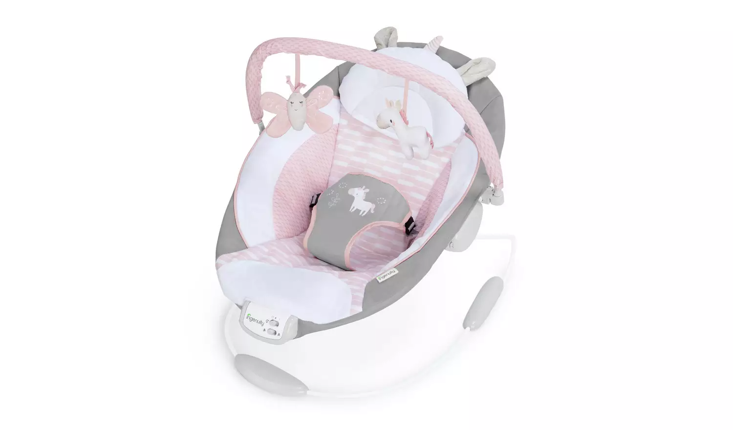 Ingenuity Cradling Bouncer – Flora the Unicorn