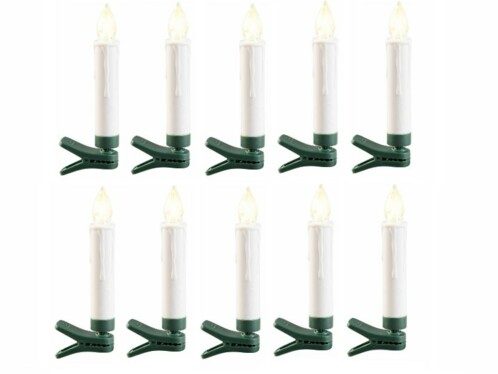10 bougies à LED sans fil pour sapin de Noël d’extérieur avec télécommande