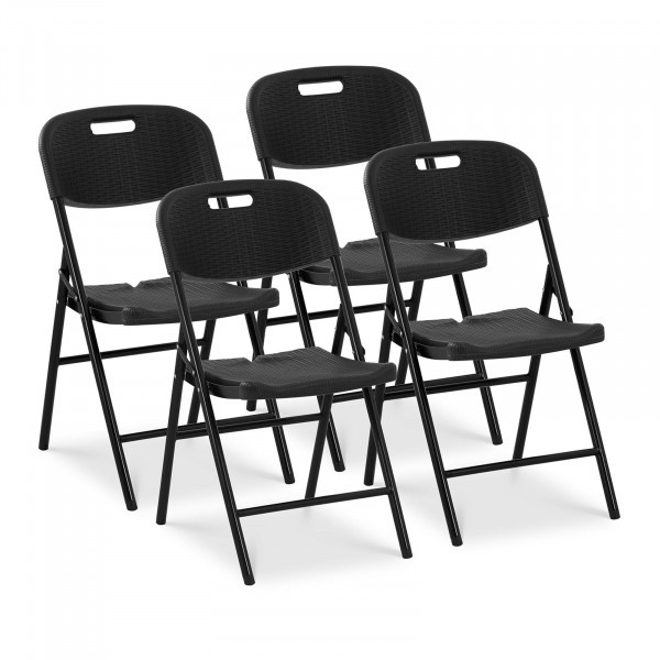 Chaises pliantes – Lot de 4 – Royal Catering – 180 kg – Surface d’assise : 52 x 36 cm – Noires