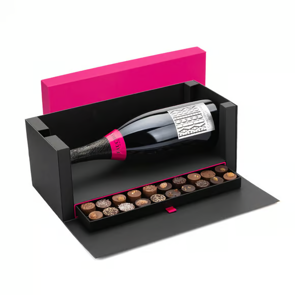 COFFRET MAGNUM DE CHAMPAGNE ET 30 CHOCOLATS