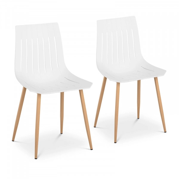Chaise – Lot de 2 – 150 kg max. – Surface d’assise de 50 x 47 cm – Coloris blanc