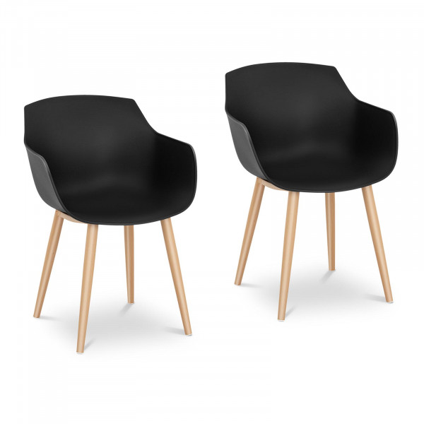 Chaise – Lot de 2 – 150 kg max. – Surface d’assise de 43 x 40 cm – Coloris noir