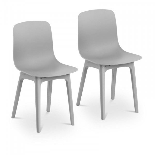 Chaise – Lot de 2 – 150 kg max. – Surface d’assise de 44 x 41 cm – Coloris gris