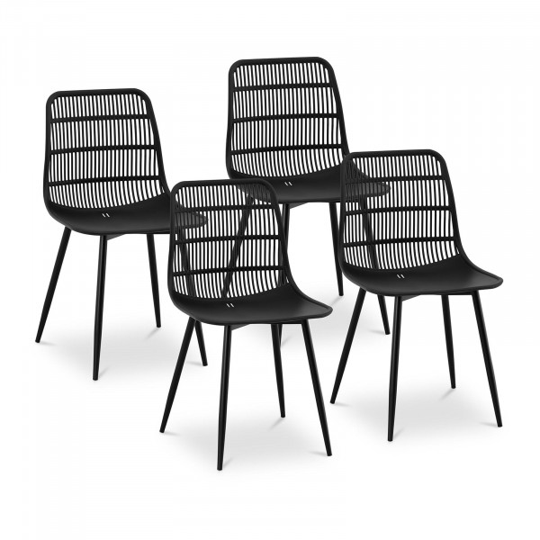 Chaise – Lot de 4 – 150 kg max. – Surface d’assise de 46,5 x 45,5 cm – Coloris noir
