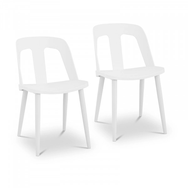 Chaise – Lot de 2 – 150 kg max. – Surface d’assise de 56 x 46,5 cm – Coloris noir et blanc