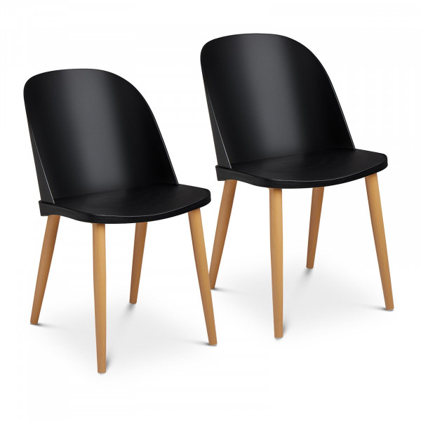 Chaise – Lot de 2 – 150 kg max. – Surface d’assise de 43,5 x 43 cm – Coloris noir