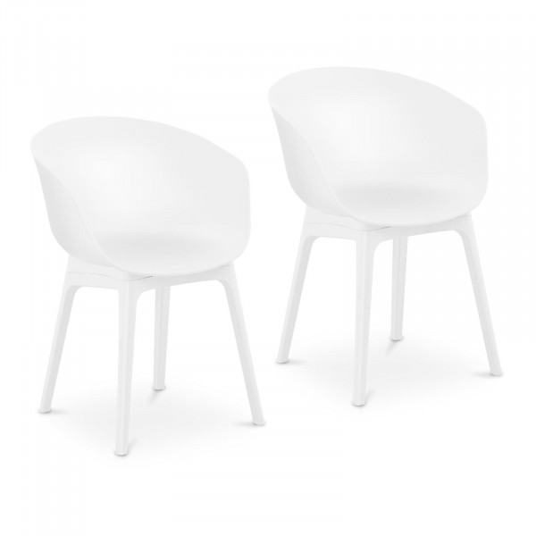 Chaise – Lot de 2 – 150 kg max. – Surface d’assise de 60 x 44 cm – Coloris blanc