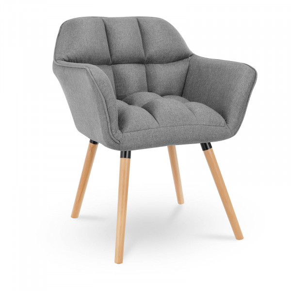 Chaise en tissu – 150 kg max. – Surface d’assise de 40 x 38,5 cm – Coloris gris