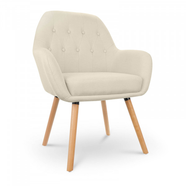 Chaise en tissu – 150 kg max. – Surface d’assise de 45 x 42 cm – Coloris beige