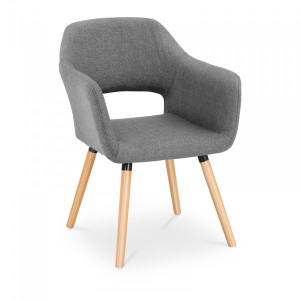 Chaise en tissu – 160 kg max. – Surface d’assise de 42 x 47 cm – Coloris gris