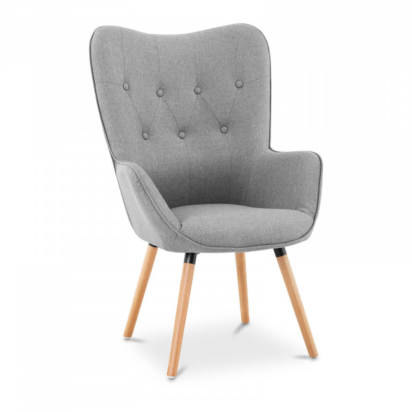 Chaise en tissu – 160 kg max. – Surface d’assise de 43 x 49 cm – Coloris gris
