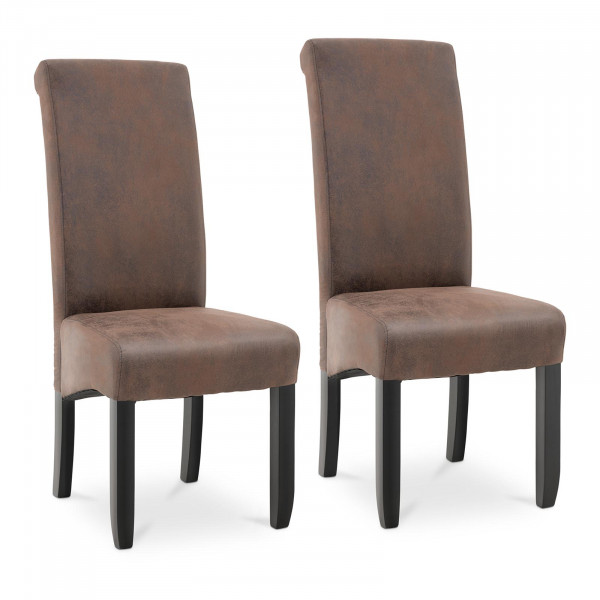 Chaise rembourrée – Lot de 2 – 180 kg max. – Surface d’assise de 44,5 x 44 cm – Coloris marron