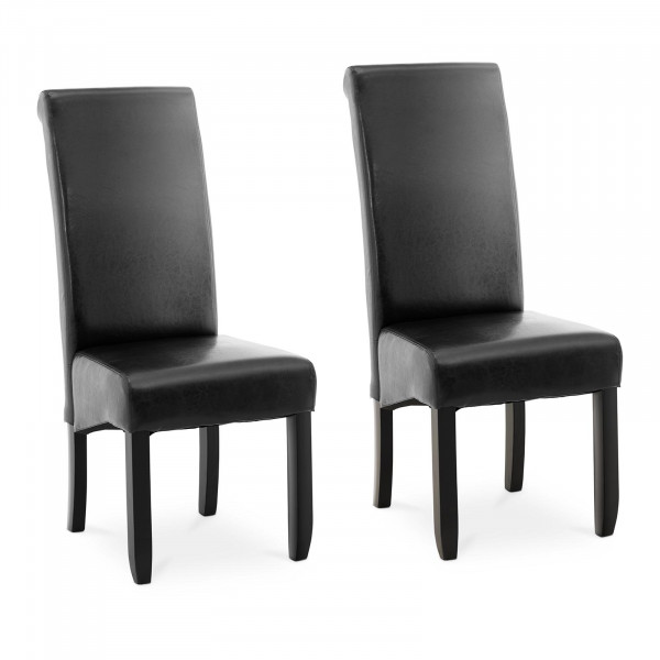 Chaise rembourrée – Lot de 2 – 180 kg max. – Surface d’assise de 44,5 x 44 cm – Coloris noir