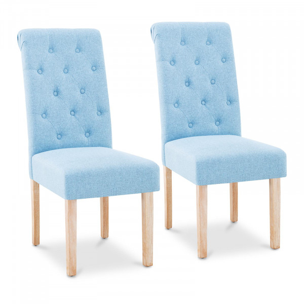 Chaise en tissu – Lot de 2 – 180 kg max. – Surface d’assise de 46 x 42 cm – Coloris bleu ciel