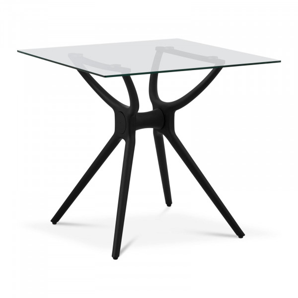 Table – Plateau carré en verre – 80 x 80 cm