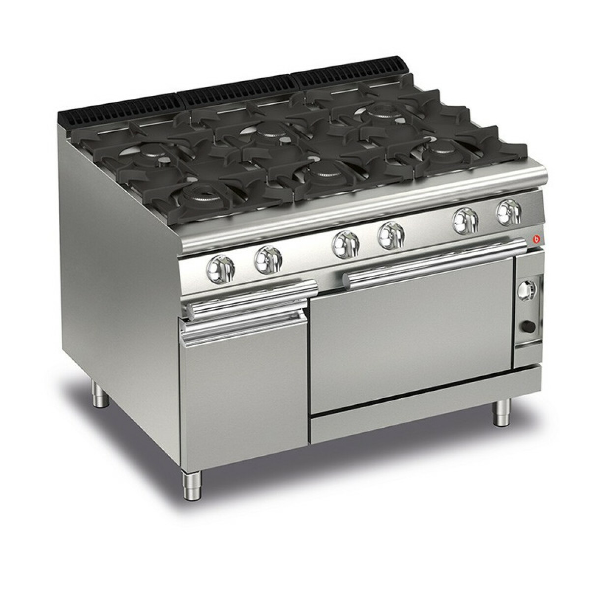Fourneau à Gaz sur Four – 6 feux vifs gaz – P700 – 38,9 kW – Baron