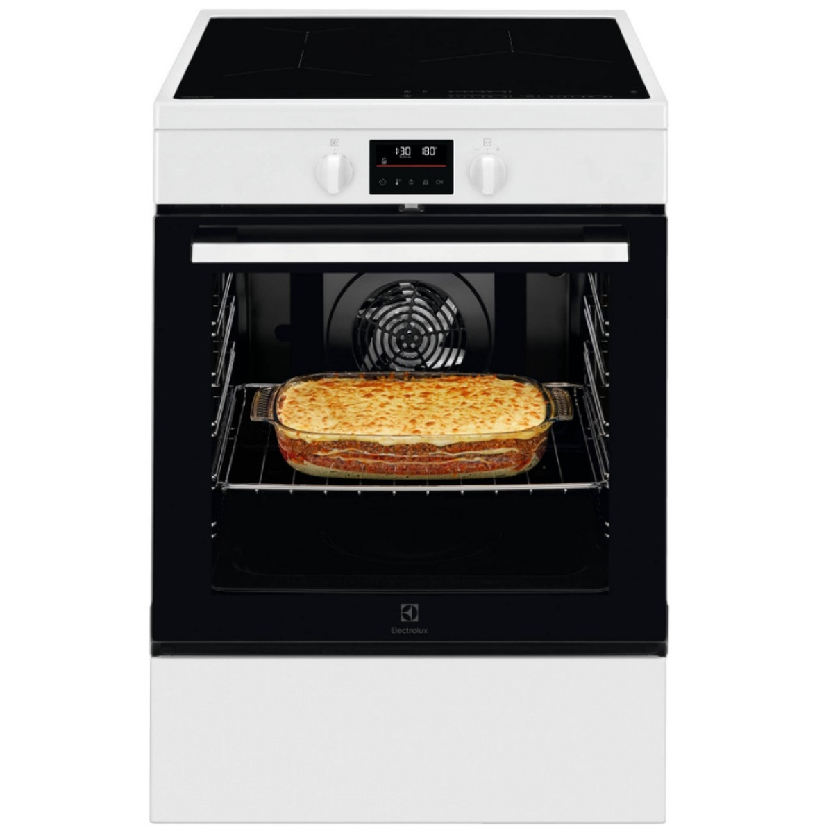 Cuisinière induction a+ 73l 3 feux, série 500 surroundcook, blanc – LKI64890BW – ELECTROLUX