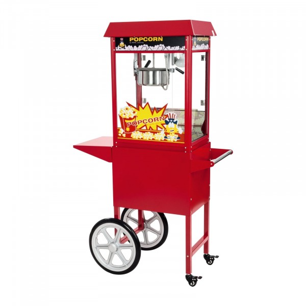Machine à popcorn avec chariot – Rouge