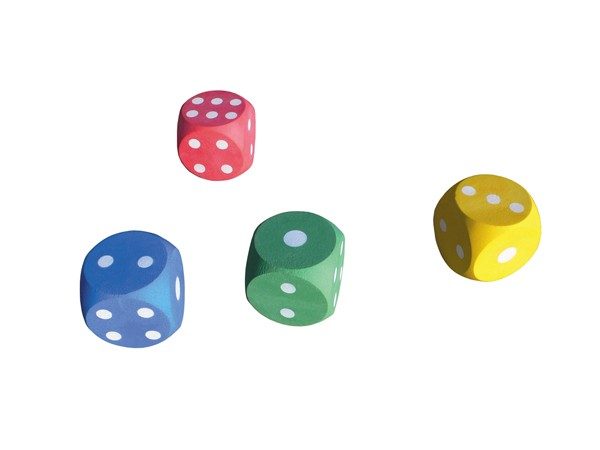 LOT DE 4 DÉS MOUSSE EN CAOUTCHOUC