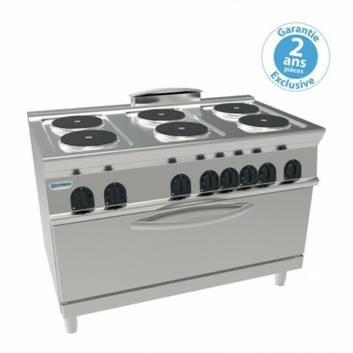 Fourneau électrique avec four électrique ventilé extra large – 6 plaques rondes – gamme 700 – modules 400 – Tecnoinox