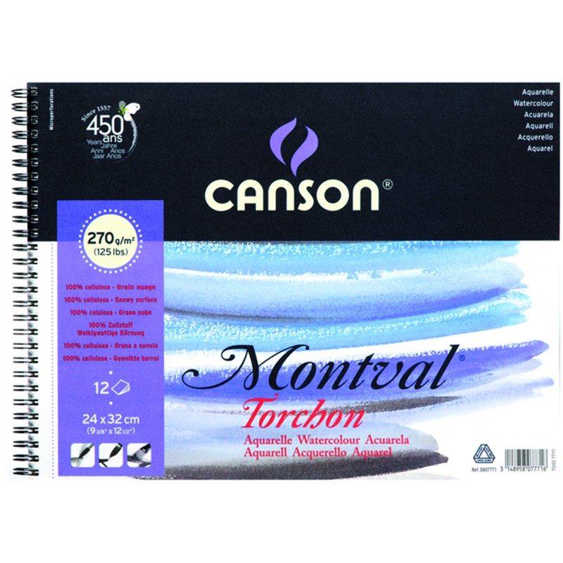 Papier aquarelle Montval album -12 feuilles – Canson