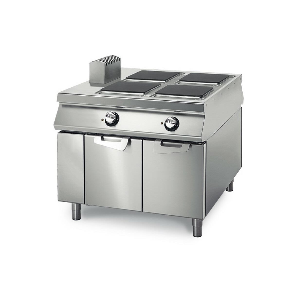 Cuisinière Électrique avec 4 Plaques sur Coffre avec Portes, Tableau de Contrôle sur Deux Côtés – Virtus