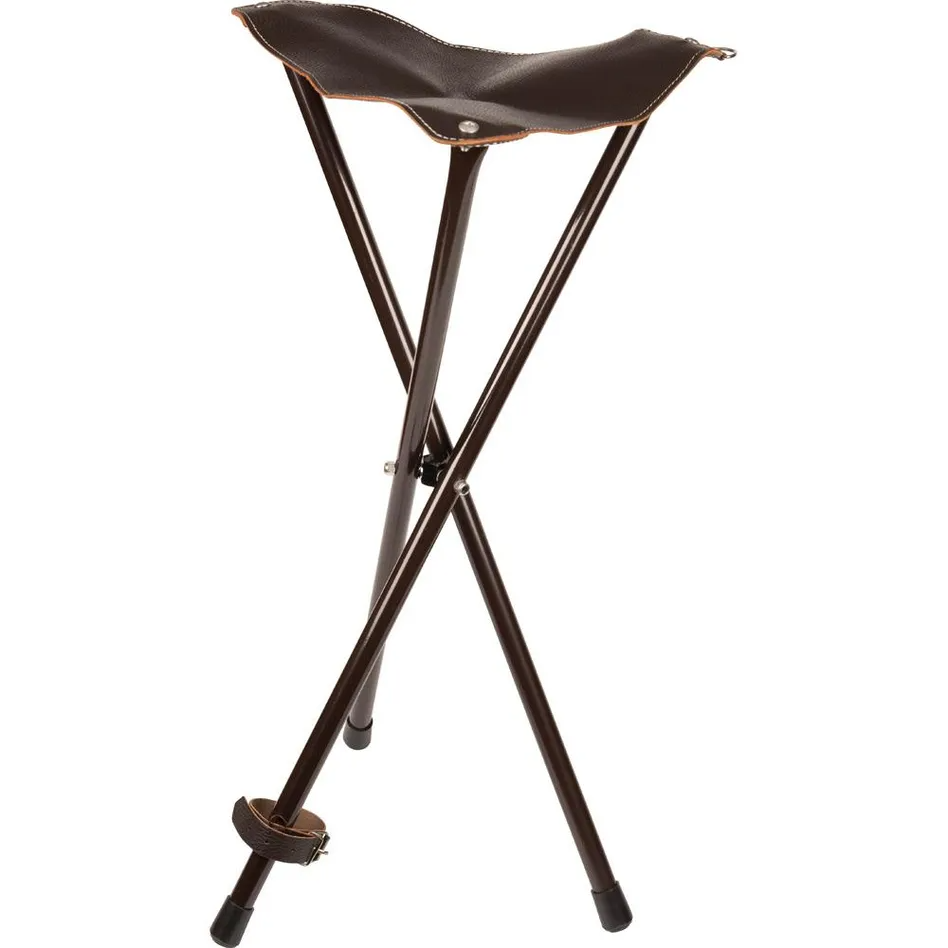 TREPIED PIED METAL ASSISE CUIR 60CM