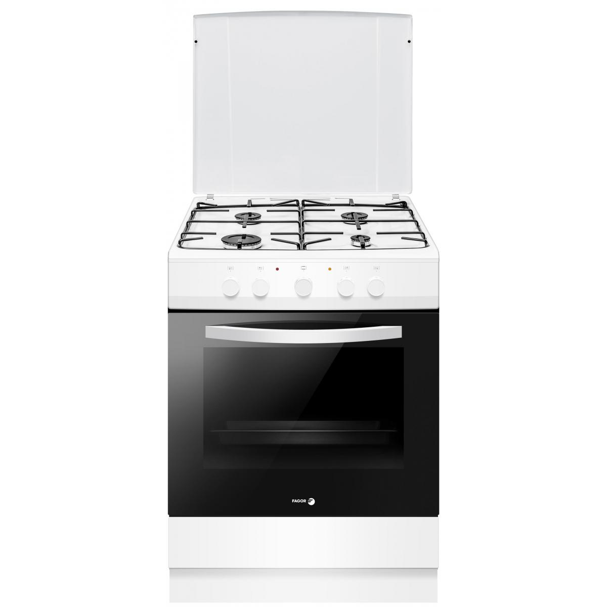 Cuisinière gaz a 58l 4 feux blanc – facg1002b – FAGOR