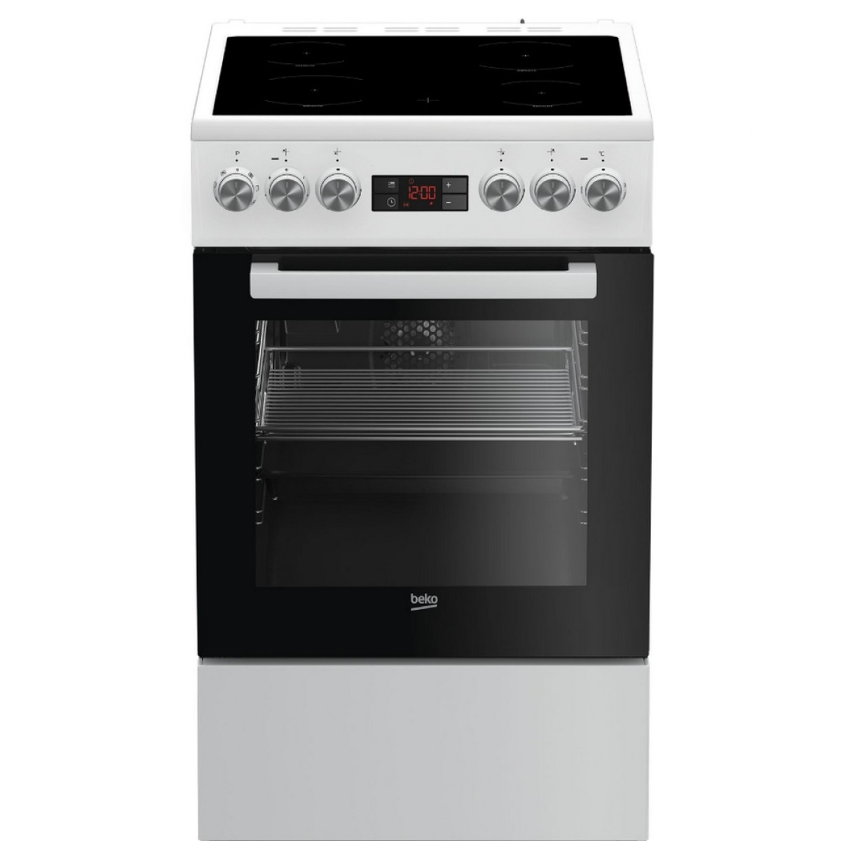 Cuisinière vitrocéramique 60l 4 feux blanc – FSE57302GWC – BEKO