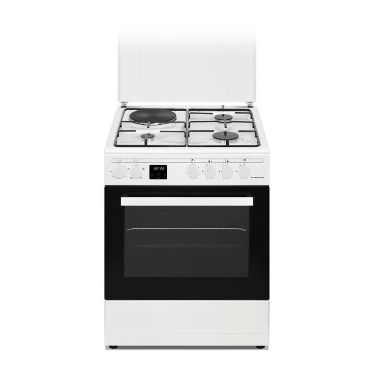 Cuisiniere Gaz + éléctrique SCHNEIDER – SCG631CW – 4 feux – 89 CM – Blanc