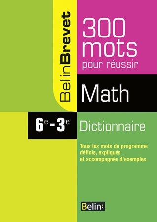 300 MOTS POUR REUSSIR MATH DICTI. 6E-3E