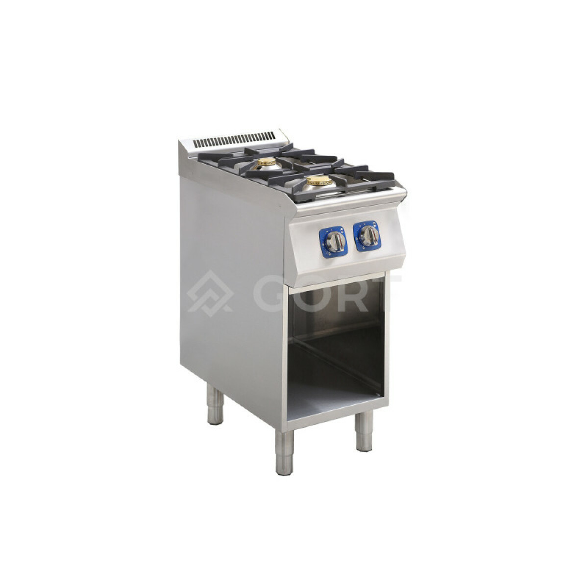 Cuisinière gaz 2 feux (4,15 + 7,15) sur base ouverte – Gort