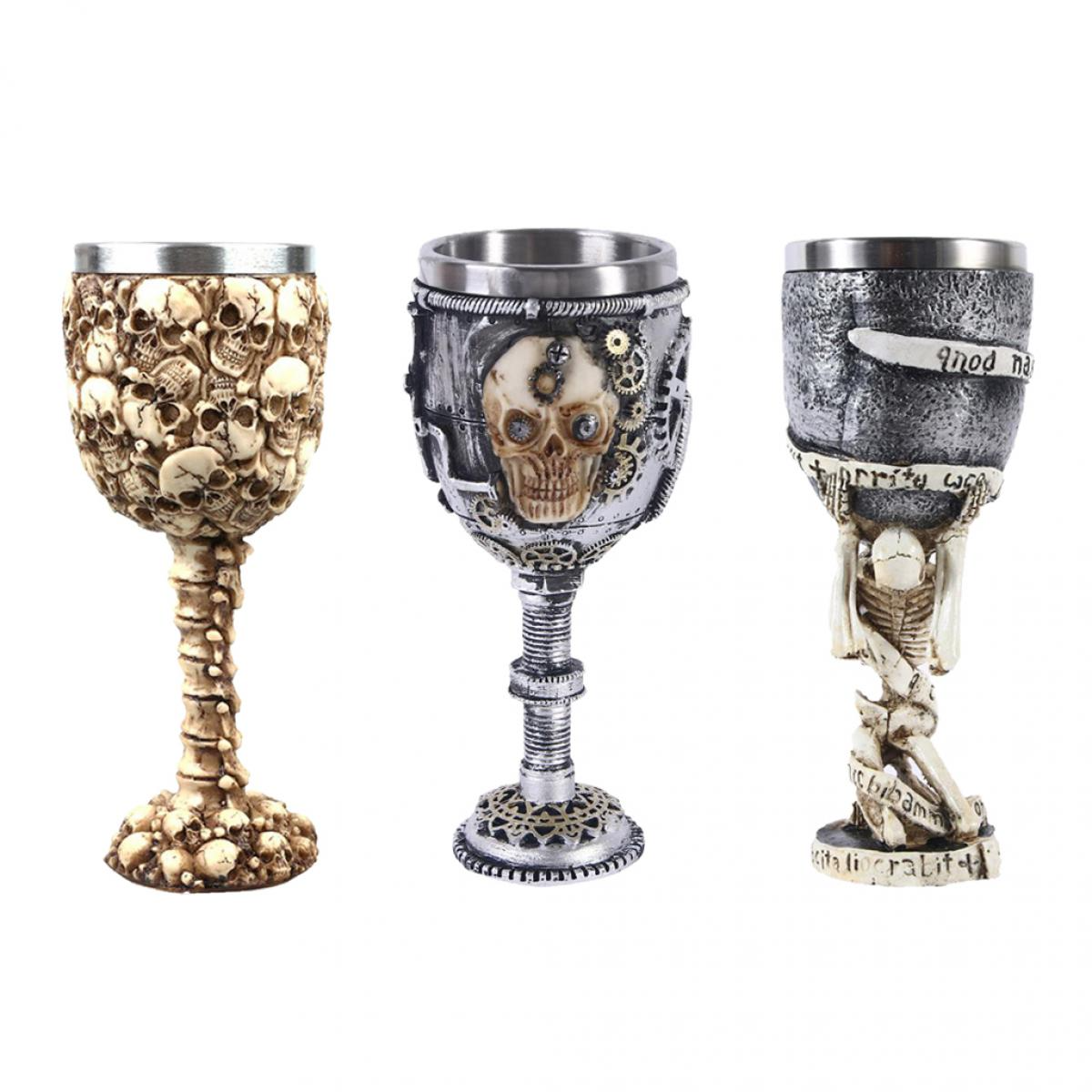 Halloween 3D Crâne Gobelet Guerrier Verre Bouteille De Vin Bouteille De Boisson Tasse 3Pcs