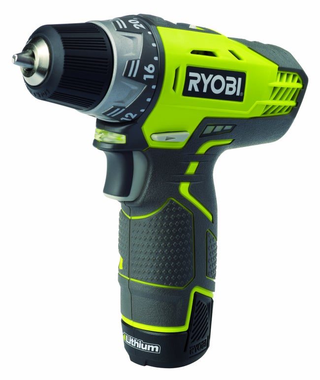 Perceuse visseuse sans fil RYOBI, 12 V 1.3 Ah, 2 batteries R12DD-LL13S