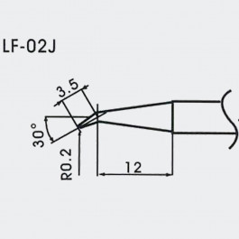 AOYUE WQ/LF-02J bleifreie Lötspitze für Lötkolben 3.5mm / 30° / R0.2mm